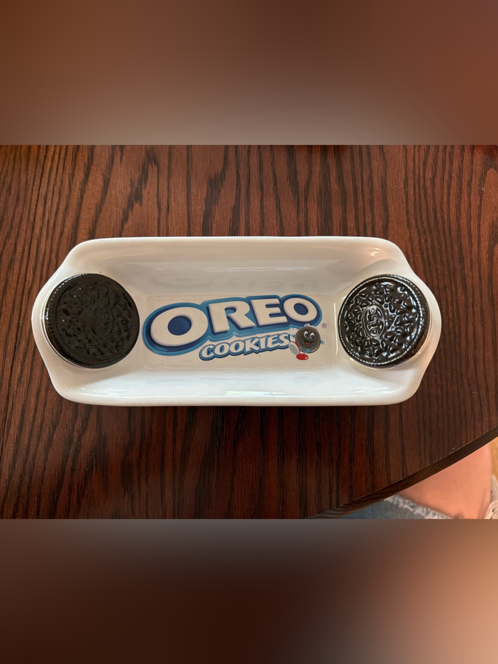 OREO Cookie Serve Tray in White with Blue Logo
